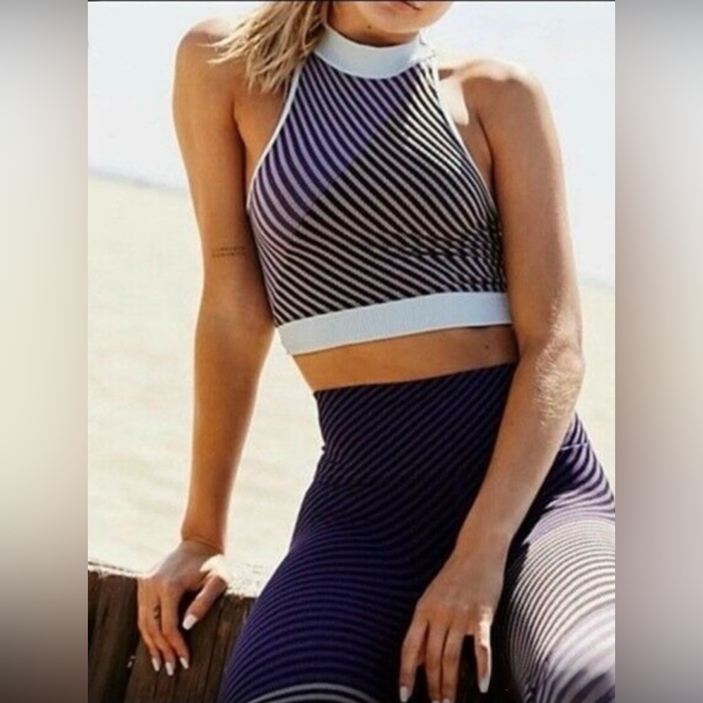 NWOT Free People Movement Finders Keepers Crop Top In Color Aerial Combo